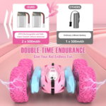 "Rechargeable Pink RC Stunt Car - Perfect Birthday Gift for Girls!" - Image 5