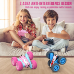 "Rechargeable Pink RC Stunt Car - Perfect Birthday Gift for Girls!" - Image 4