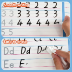 Double-Sided Dry Erase Alphabet and Number Tracing Board for Kids - Handwriting Practice and Letters Learning - Image 3