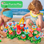 Flower Garden Building Toys for Girls Age 3, 4, 5, 6, 7 Year Old - STEM Gardening Pretend Toys for Kids - Stacking Game for Toddlers Play Set - Educational Activity for Preschool (148 PCS) - Image 6