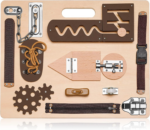 Montessori Busy Board for Toddlers, Wooden Sensory Toys, Preschool Learning Activities for Fine Motor Skills Travel Toy, Basic Life Skills Educational Gifts for 1 2 3 Years Old Kids Boys Girls - Image 10