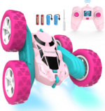 "360° Rotating Double Sided RC Stunt Car for Kids - Rechargeable Electric Race Toy with Headlights (Blue&Green)" - Image 11