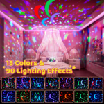 "Magical Unicorn Night Light Projector for Kids - Rechargeable, Dimmable, with Timer and Remote Control" - Image 2