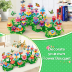 Flower Garden Building Toys for Girls Age 3, 4, 5, 6, 7 Year Old - STEM Gardening Pretend Toys for Kids - Stacking Game for Toddlers Play Set - Educational Activity for Preschool (148 PCS) - Image 7