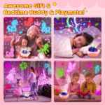 "Magical Unicorn Night Light Projector for Kids - Rechargeable, Dimmable, with Timer and Remote Control" - Image 7