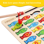 Magnetic Wooden Fishing Game Toy for Toddlers, Alphabet Fish Catching Counting Games Puzzle with Numbers and Letters, Preschool Learning ABC Math Educational Toys 3 4 5 Years Old Girl Boy Kids - Image 3