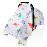 "Adorable Crocodile Dinosaur Baby Carseat Canopy - Large Size, Lightweight, Breathable Cover for Infant Car Seat, Perfect for Summer, Spring, Autumn"