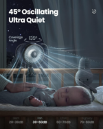"360° Rotate Mini Portable Fan with Light for Baby Stroller and Car Seat - Battery Operated Handheld Desk Fan with 4 Speeds" - Image 2