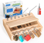 Montessori Screwdriver Board Set-Lock and Key Toy,Montessori Toys for 3 4 5 Year Old,Kids Tool Set,Preschool Learning Sensory Toys,Fine Motor Skills,Stem Toys