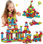 STEM Building Toys, ST5 144 Pcs Bristle Shape 3D Tiles Set Construction Learning Stacking Educational Block, Creativity beyond Imagination, Inspirational, Recreational Toy for Kids Ages 3-8 - Image 10