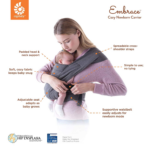 " Embrace Cozy Newborn Baby Carrier Wrap - Ponte Knit Cream" - Image 4