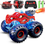 "360° Rotating Dinosaur RC Car with Spray, Light & Sound - All Terrain Monster Truck for Kids with 2 Batteries" - Image 9