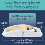 "Portable Inflatable Toddler Travel Bed with Safety Bumpers - Navy Blue" - Image 5