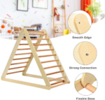 " 2-in-1 Triangle Climber with Ramp - Foldable Wooden Indoor Playground for Toddlers, Perfect Gift for Boys & Girls!" - Image 5