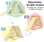" 2-in-1 Triangle Climber with Ramp - Foldable Wooden Indoor Playground for Toddlers, Perfect Gift for Boys & Girls!" - Image 4