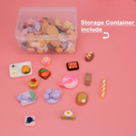 100Pcs Miniature Food with Storage Box Mini Food Miniature Doll House Accessories Small Resin Doll Food Dollhouse Food Set for Pretend Play Kitchen - Image 2