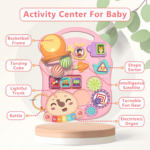 " 3-in-1 Baby Walker & Activity Center - Pink Toddler Push Toy for Girls, Perfect for Learning to Walk & Early Development (6-12 Months)" - Image 3
