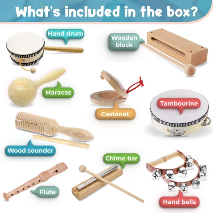 " Montessori Wooden Musical Instruments for Kids Ages 3-9 - Fun & Engaging Toys for Young Musicians!" - Image 2