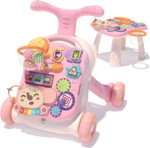 " 3-in-1 Baby Walker & Activity Center - Pink Toddler Push Toy for Girls, Perfect for Learning to Walk & Early Development (6-12 Months)"