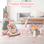 " 3-in-1 Baby Walker & Activity Center - Pink Toddler Push Toy for Girls, Perfect for Learning to Walk & Early Development (6-12 Months)" - Image 8