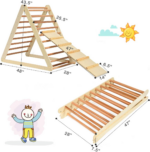 " 2-in-1 Triangle Climber with Ramp - Foldable Wooden Indoor Playground for Toddlers, Perfect Gift for Boys & Girls!" - Image 7