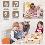 "Deluxe Kids Drum Set - Natural Wooden Musical Toy with Xylophone for Toddlers | Perfect Montessori Gift for Ages 1-3 | Ideal Birthday Present for Boys & Girls!" - Image 3