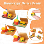50 Pieces Dollhouse Miniature Fast Food Accessories Set Mixed Resin Food Drink Mini Hamburger Fries Juice Milk Bread Jam Cup Doll Kitchen Pretend Play Food for 1:12 Dollhouse and Cake Toppers Decor - Image 3