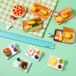50 Pieces Dollhouse Miniature Fast Food Accessories Set Mixed Resin Food Drink Mini Hamburger Fries Juice Milk Bread Jam Cup Doll Kitchen Pretend Play Food for 1:12 Dollhouse and Cake Toppers Decor - Image 2