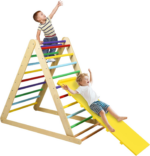 " 2-in-1 Triangle Climber with Ramp - Foldable Wooden Indoor Playground for Toddlers, Perfect Gift for Boys & Girls!" - Image 12