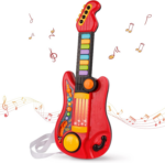 "2-in-1 Kids Guitar & Piano - Electric Musical Toy for Toddlers, Perfect Gift for 3-5 Year Old Boys & Girls (Red)"