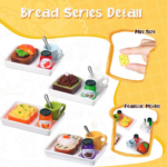 50 Pieces Dollhouse Miniature Fast Food Accessories Set Mixed Resin Food Drink Mini Hamburger Fries Juice Milk Bread Jam Cup Doll Kitchen Pretend Play Food for 1:12 Dollhouse and Cake Toppers Decor - Image 4