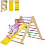 " 2-in-1 Triangle Climber with Ramp - Foldable Wooden Indoor Playground for Toddlers, Perfect Gift for Boys & Girls!" - Image 11