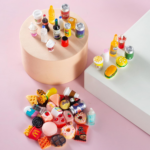 50 Pcs Miniature Food Drink Bottles Soda Pop Cans Pretend Play Kitchen Game Party Accessories Toys Hamburg Cake Ice Cream for 1/12 Doll House (25Food+25Drink) - Image 5