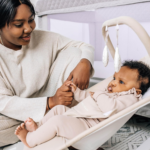 " Alpine Deluxe Portable Bouncer - Organic Cotton Comfort for Infants 0-6 Months" - Image 5