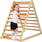 " 2-in-1 Triangle Climber with Ramp - Foldable Wooden Indoor Playground for Toddlers, Perfect Gift for Boys & Girls!" - Image 9