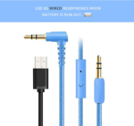 " CT-7S Cat Ear Bluetooth Headphones for Kids - Safe 85dB Volume Limiting, LED Lights, Wireless Over-Ear Design with Microphone - Perfect for Laptop, PC, and TV (Blue & Green)" - Image 8