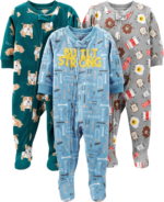 Cozy Comfort:  3-Pack Flame Resistant Fleece Footed Pajamas for Toddlers and Baby Boys - Image 8