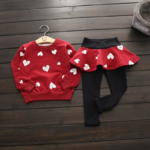 Toddler Girls' Clothing Sets for Autumn and Spring - T-Shirt, Skirt, and Legging Outfits for Active Kids