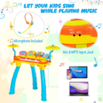 24-Key Piano Keyboard with DJ Drum Features, Microphone, and MP3 Connectivity - Image 8