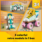 Creator 3-in-1 Retro Roller Skate Kit - Transforming Toy for Skaters, Builds into Skateboard & Boom Box Radio, Perfect Birthday Gift for Ages 8+ - Set 31148 - Image 2