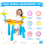 24-Key Piano Keyboard with DJ Drum Features, Microphone, and MP3 Connectivity - Image 7