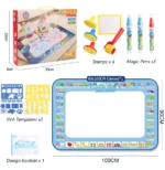 Magic Water Drawing Doodle Mat 100x80cm with Reusable Pens - Educational Coloring and Painting Board for Kids - Image 6
