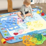 Magic Water Drawing Doodle Mat 100x80cm with Reusable Pens - Educational Coloring and Painting Board for Kids