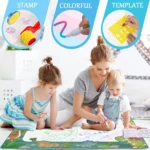 Magic Water Drawing Doodle Mat 100x80cm with Reusable Pens - Educational Coloring and Painting Board for Kids - Image 4