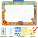 Magic Water Drawing Doodle Mat 100x80cm with Reusable Pens - Educational Coloring and Painting Board for Kids - Image 8