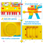24-Key Piano Keyboard with DJ Drum Features, Microphone, and MP3 Connectivity - Image 6