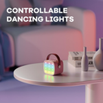 Mini Karaoke Machine - Portable Bluetooth Speaker with 2 Wireless Microphones, Perfect Christmas & Birthday Gift for Kids Ages 4-12 (Light Pink) - Image 7