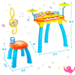 24-Key Piano Keyboard with DJ Drum Features, Microphone, and MP3 Connectivity - Image 5