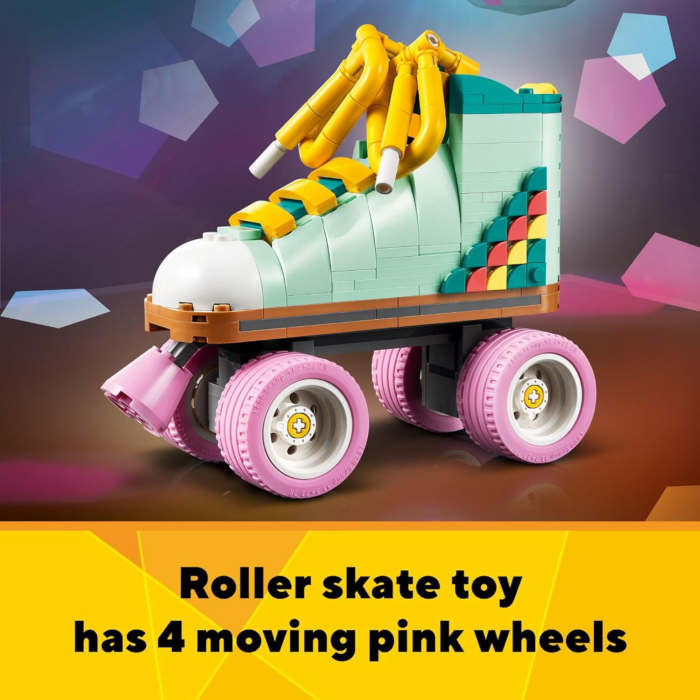 Creator 3-in-1 Retro Roller Skate Kit - Transforming Toy for Skaters, Builds into Skateboard & Boom Box Radio, Perfect Birthday Gift for Ages 8+ - Set 31148 - Image 4