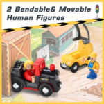 12-Piece Battery Operated Train Set - Magnetic Mini Construction Cars for Toddlers, Compatible with Most Wooden Tracks! - Image 6